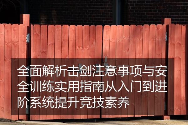 全面解析击剑注意事项与安全训练实用指南从入门到进阶系统提升竞技素养